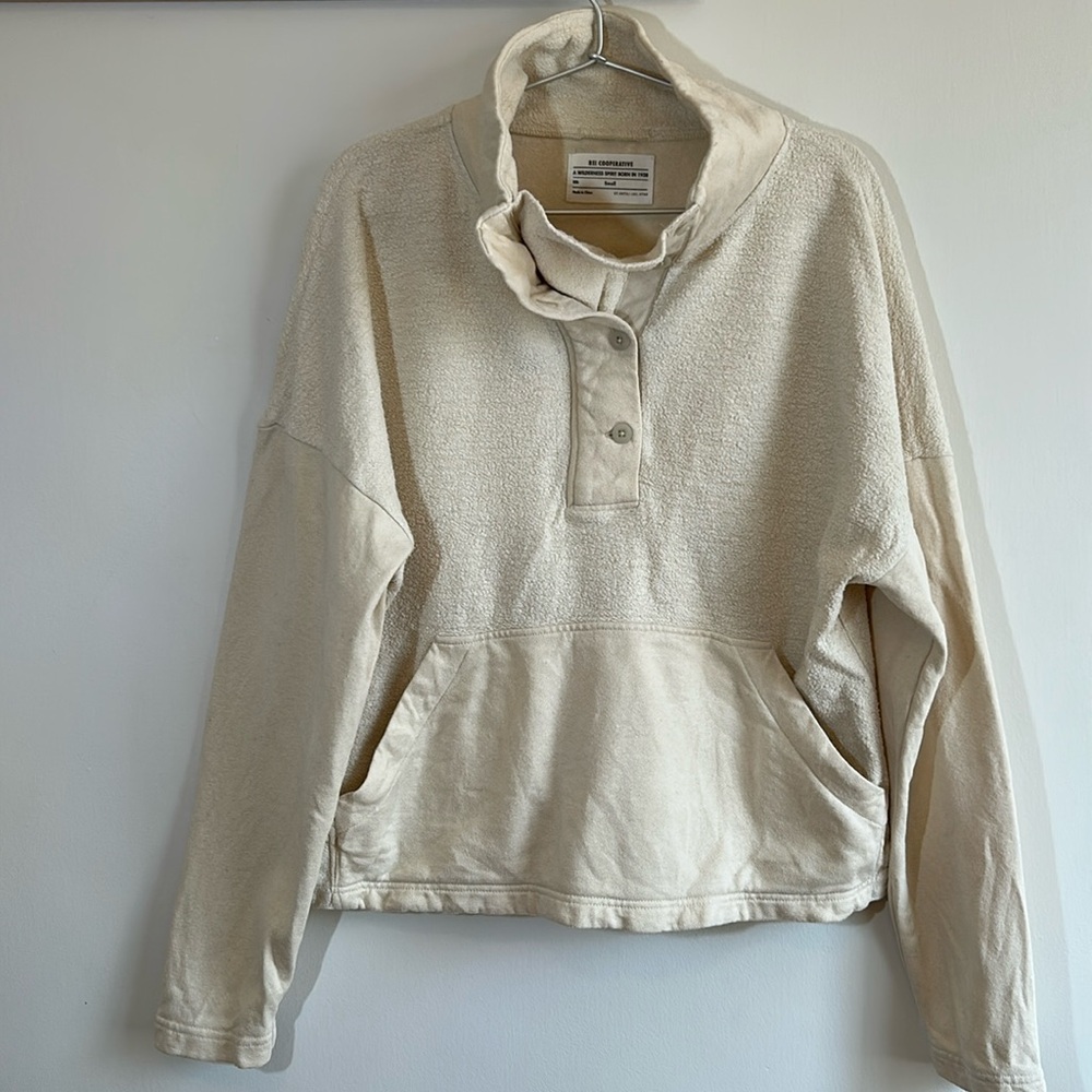 REI hemp cowl dolman sweatshirt
